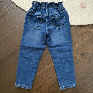 Zara girls paper bag heart pocket jeans 6 EUC
